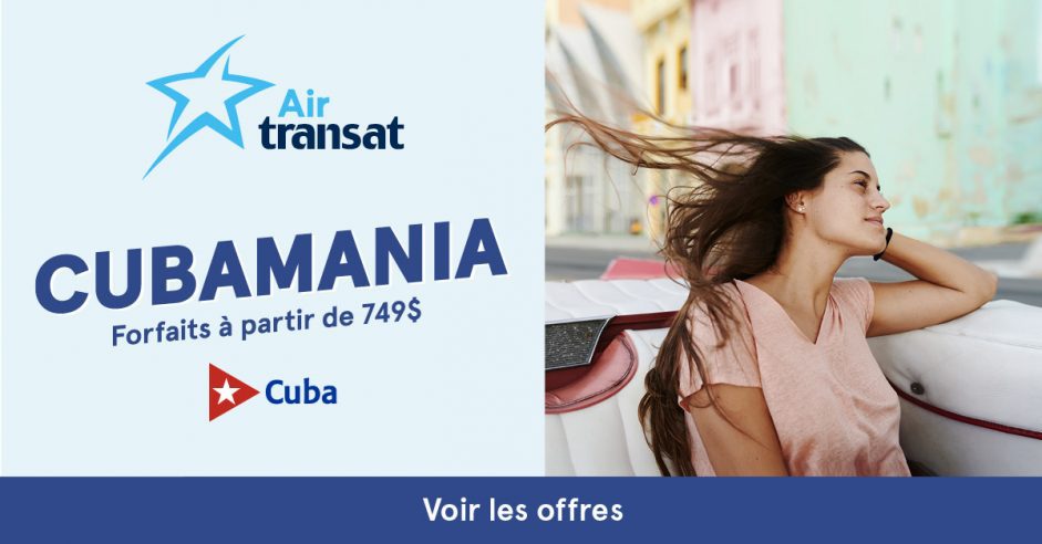 Cubamania : des forfaits à partir de 749$ avec Air Transat