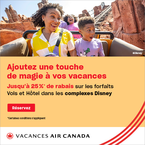 Découvrez vos vacances Disney avec Vacances Air Canada