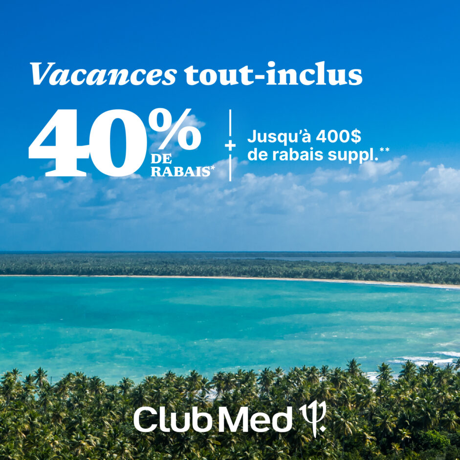 Club Med : Offre ensoleillée 40% de rabais