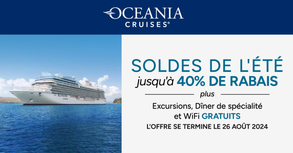 Oceania Cruises : Soldes de l’été !